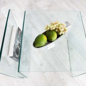 Masuta living moderna din sticla 12mm, Fantome 50cm - Img 2