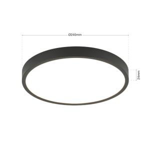 Mini Plafoniera LED design slim BULLY D-14cm negru 234139 universul-luminii.ro