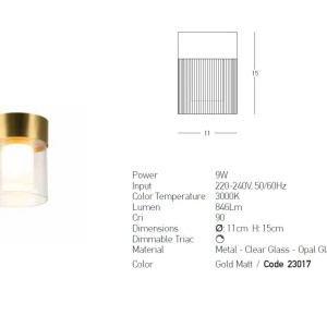 Mini Plafoniera/Spot LED aplicat design modern decorativ Luxury auriu 149929 universul-luminii.ro