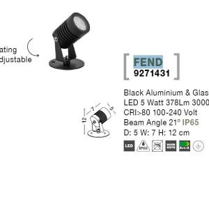 Mini proiector LED modern pentru iluminat exterior IP65 FEND I 190669 universul-luminii.ro