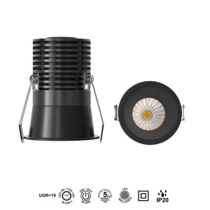 Mini Spot LED incastrabil CANE negru 12W 3000K - Img 3