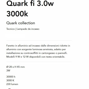 Mini Spot LED incastrabil Quark fi 3.0w 3000k, Alb - Img 3