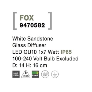Mini stalp decorativ iluminat exterior IP65 FOX alb 190849 universul-luminii.ro