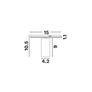 Modul, Spot alb LED pentru Sina magnetica MADOC 8W - Img 2