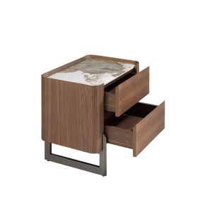 Noptiera 2 sertare deosebita design LUX Walnut-Marble - Img 9