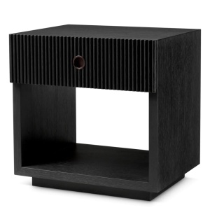Noptiera design LUX, Furnir de stejar gri carbune, Dimitrios