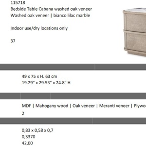 Noptiera/ masuta laterala design LUX Cabana, stejar albit 115718 HZ - Img 6