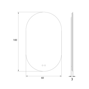 Oglinda baie cu iluminat LED MIRROR 100x60cm 43969 universul-luminii.ro
