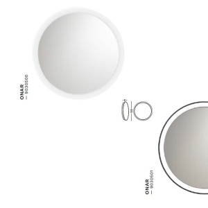 Oglinda cu iluminat LED design circular ONAR negru 238099 universul-luminii.ro