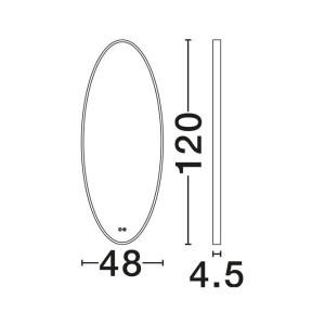Oglinda cu iluminat LED pentru baie IP44 RILO 48x120cm - Img 2