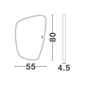 Oglinda cu iluminat LED pentru baie IP44 SINIA 55x80cm - Img 3