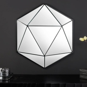 Oglinda de perete decorativa Diamond 60cm, negru - Img 9