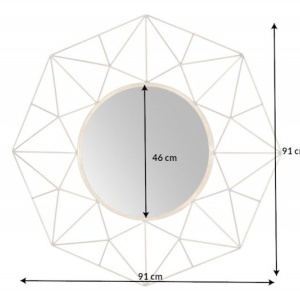 Oglinda de perete decorativa Diamond 90cm, alama - Img 5
