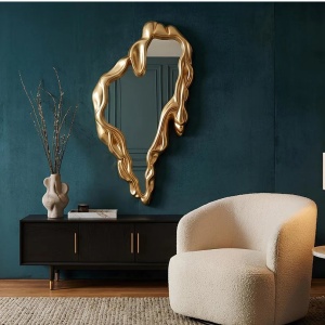 Oglinda de perete decorativa FLUIDUM 150cm auriu - Img 2