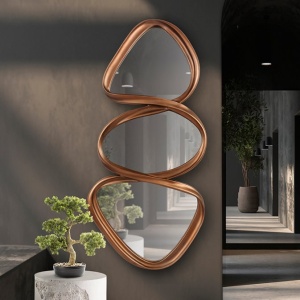 Oglinda de perete decorativa Gianna 77x166cm, bronz inchis