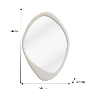 Oglinda de perete decorativa ORGANIC 90cm greige - Img 3