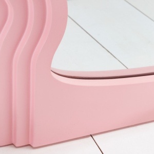 Oglinda de perete design modern Wave 160cm, roz - Img 6