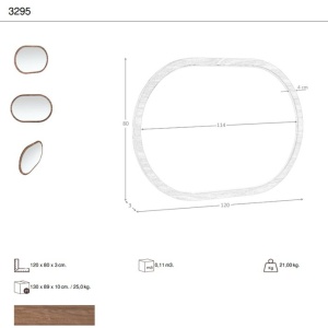 Oglinda decorativa design LUX Oval Walnut - Img 10