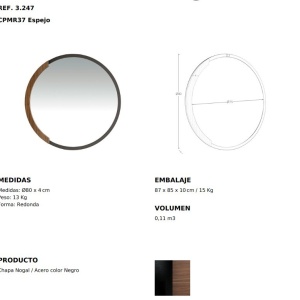 Oglinda decorativa design LUX Round black steel, 80cm - Img 8