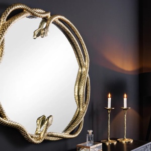 Oglinda decorativa design sarpe auriu SNAKE XL 85cm - Img 4
