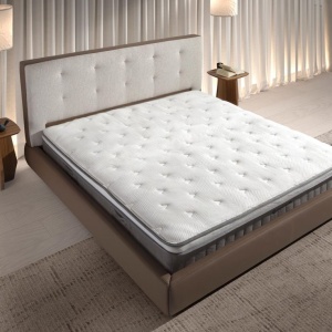 Pat dublu tapitat design LUX Brown, 180x200cm - Img 4