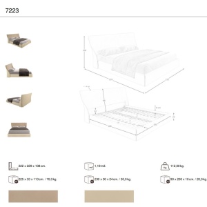 Pat dublu tapitat design LUX Brown-Cream 180x200cm - Img 10