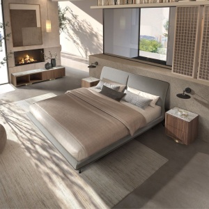 Pat dublu tapitat design LUX Dark grey 180x200cm - Img 7