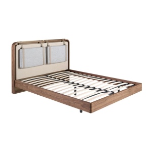 Pat dublu tapitat design LUX Walnut Veneer 160x200cm - Img 2