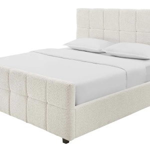 Pat PRESTIGE 160x200cm boucle gri cu spatiu de depozitare - Img 6