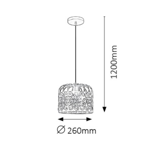 Pendul design clasic ALESSANDRA negru mat 2156 RX - Img 4