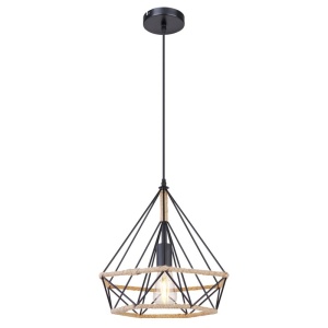 Pendul design industrial ULLEU negru, maro 38cm