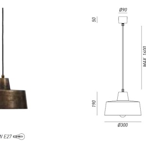 Pendul design minimalist Industrial Style, diam.30cm, Officina 268.05.FF 43919 universul-luminii.ro