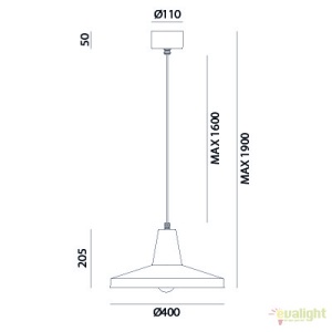 Pendul design minimalist Industrial Style, diam.40cm, Officina 268.02.FF 66119 universul-luminii.ro