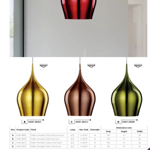 Pendul design modern 26cm Vibrant cupru 6461-26CU SRT 184899 universul-luminii.ro