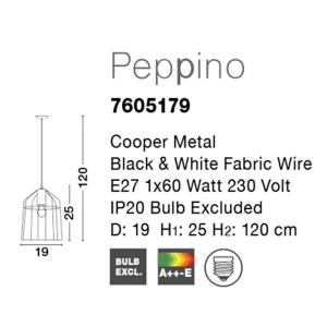 Pendul design modern minimalist Peppino cupru NVL-7605179 - Img 3