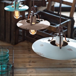 Pendul design retro realizat manual din ceramica COUNTRY, 30cm 216619 universul-luminii.ro