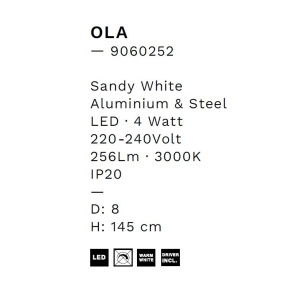 Pendul LED ajustabil design minimalist OLA alb 64399 universul-luminii.ro