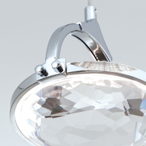 Pendul LED cu cristal K9 design lux MOON crom 234619 universul-luminii.ro