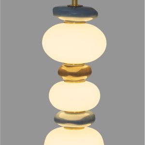 Pendul LED decorativ ceramic maro, albastru, alb, PALO II 244949 universul-luminii.ro
