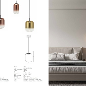 Pendul LED design decorativ Chloe II auriu - Img 2