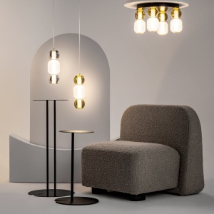 Pendul LED design modern decorativ Drop auriu - Img 2