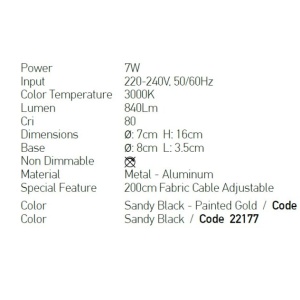 Pendul LED design modern Leacu negru, auriu 118219 universul-luminii.ro