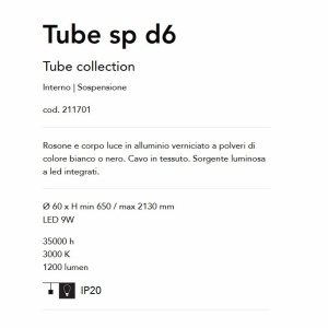 Pendul LED design modern minimalist Tube sp d6 alb - Img 3