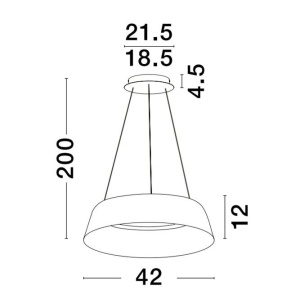 Pendul LED dimabil design modern ALBA negru 42cm - Img 3