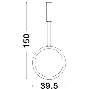 Pendul LED dimabil design modern Change auriu 39,5cm - Img 3
