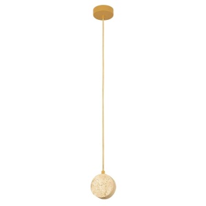 Pendul LED din piatra naturala si metal auriu NATURAL STONE