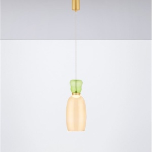 Pendul LED, Lustra design modern Pluma verde deschis/ galben 228739 universul-luminii.ro