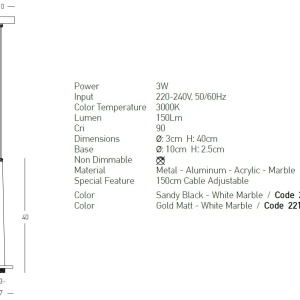 Pendul LED, Lustra suspendata moderna STORM auriu/ marmura alba 117809 universul-luminii.ro