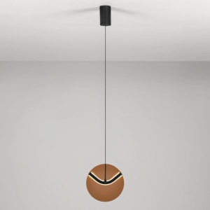 Pendul LED metal negru cu sticla champagne, HALLEY - Img 4