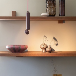 Pendul LED minimalist din aluminiu burgundy Milan